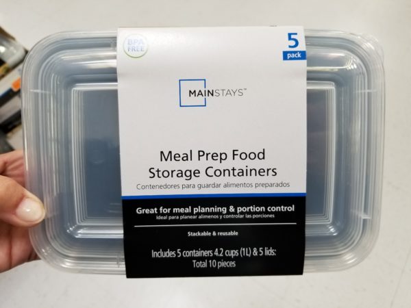 Mainstays 1L Round Meal Prep Food Storage Container, 5 Pack 