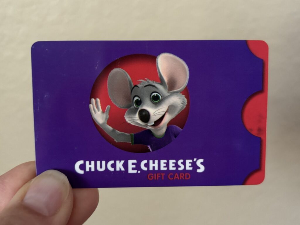 Chuck e cheese gift card IMG