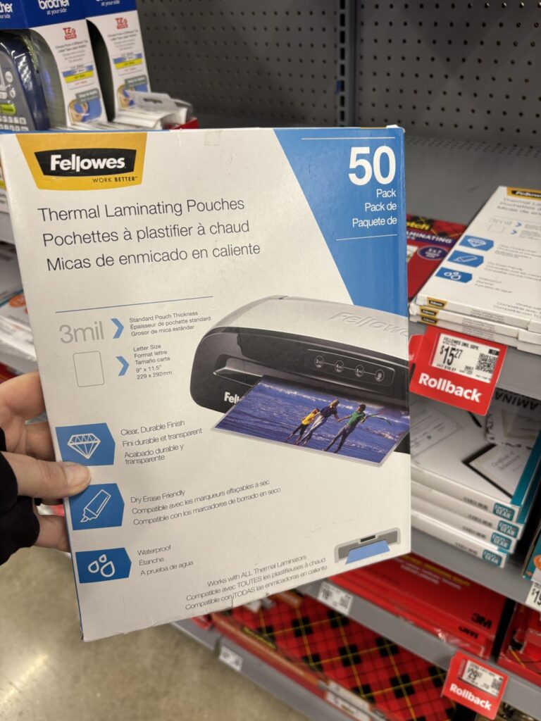 Fellowes thermal laminator pouch IMG