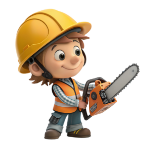 woodcutter, chainsaw, saw, felling, helmet, worker, profession, professional, ai generated, cutout
